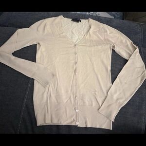 BCBGMaxAzria Cream V-Neck Button Front Cardigan